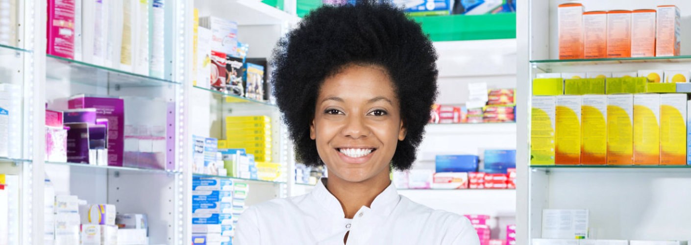 female pharmacist smiling